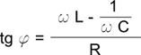 Фазовый сдвиг при последовательном соединении R, L и C